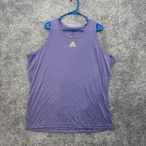 Adidas Shirt Mens 2XL Purple Aeroready Sleeveless Tank Top Athletic Gym